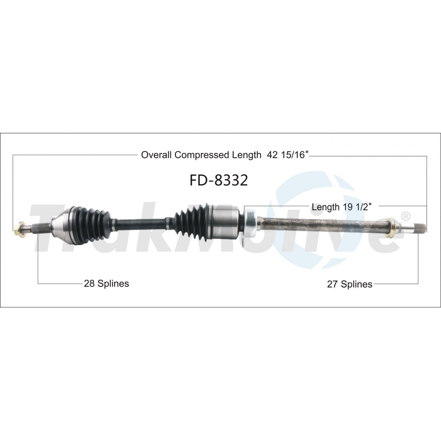 TrakMotive FD8332 - CV Axle Shaft TrakMotive FD8332 CV Axle Shaft product image 1 of 3