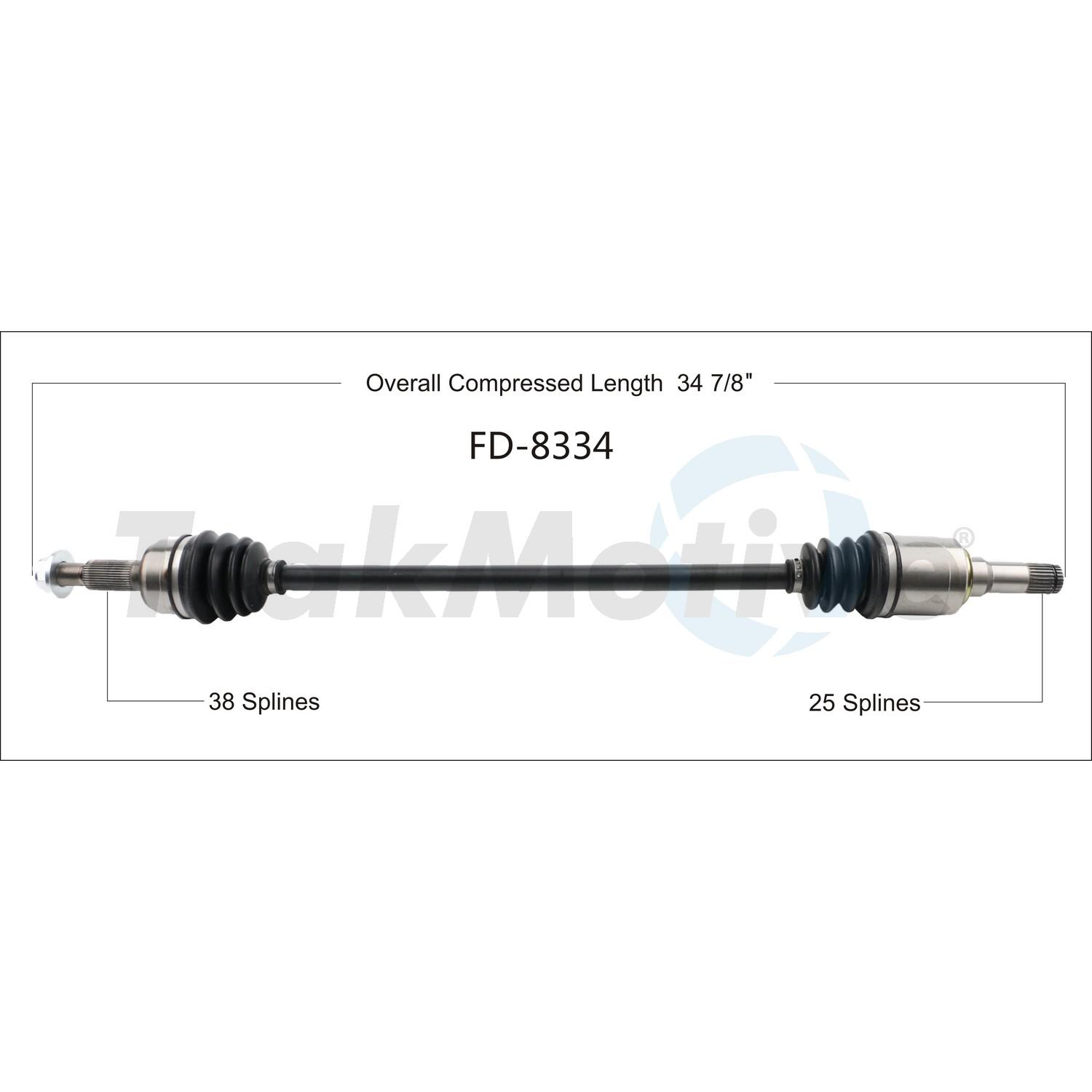 TrakMotive FD8334 - CV Axle Shaft TrakMotive FD8334 CV Axle Shaft product image 1 of 3