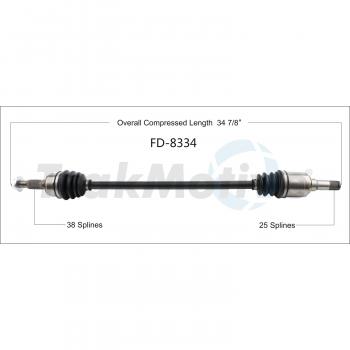 2012 Lincoln MKX CV Axle Shaft Rear Right TrakMotive FD8334 image 1 of 3