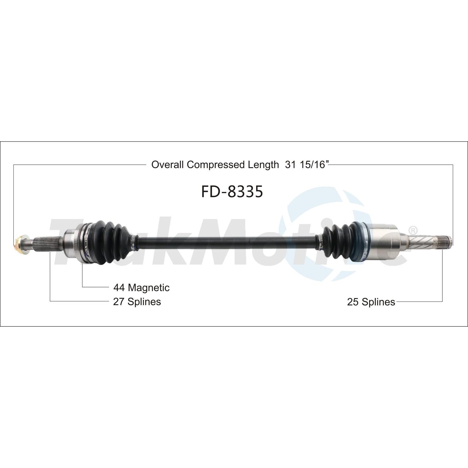 TrakMotive FD8335 - CV Axle Shaft TrakMotive FD8335 CV Axle Shaft product image 1 of 3