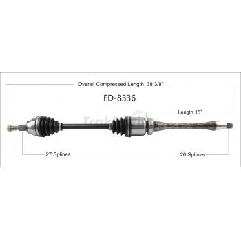 2018 Ford Focus CV Axle Shaft Front Right TrakMotive FD8336 image 1 of 3