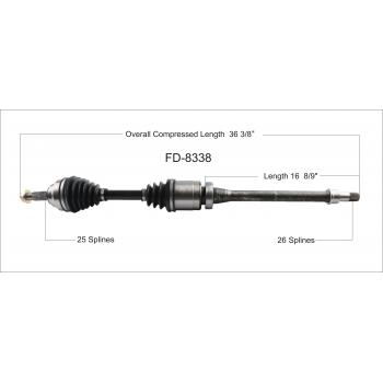 2018 Ford Fiesta CV Axle Shaft Front Right TrakMotive FD8338 image 1 of 3
