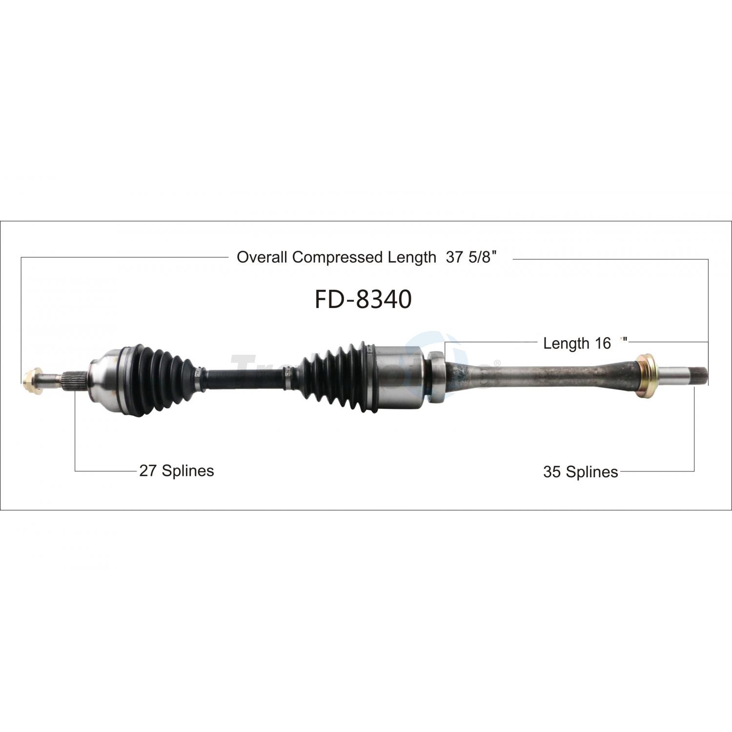 TrakMotive FD8340 - CV Axle Shaft TrakMotive FD8340 CV Axle Shaft product image 1 of 3