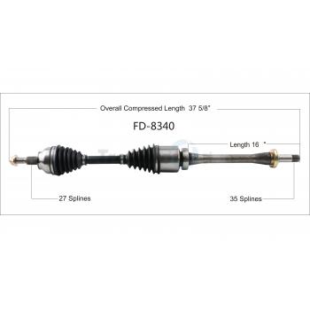 2014 Ford Escape CV Axle Shaft Front Right TrakMotive FD8340 image 1 of 3