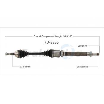 2015 Ford Fusion CV Axle Shaft Front Right TrakMotive FD8356 image 1 of 3