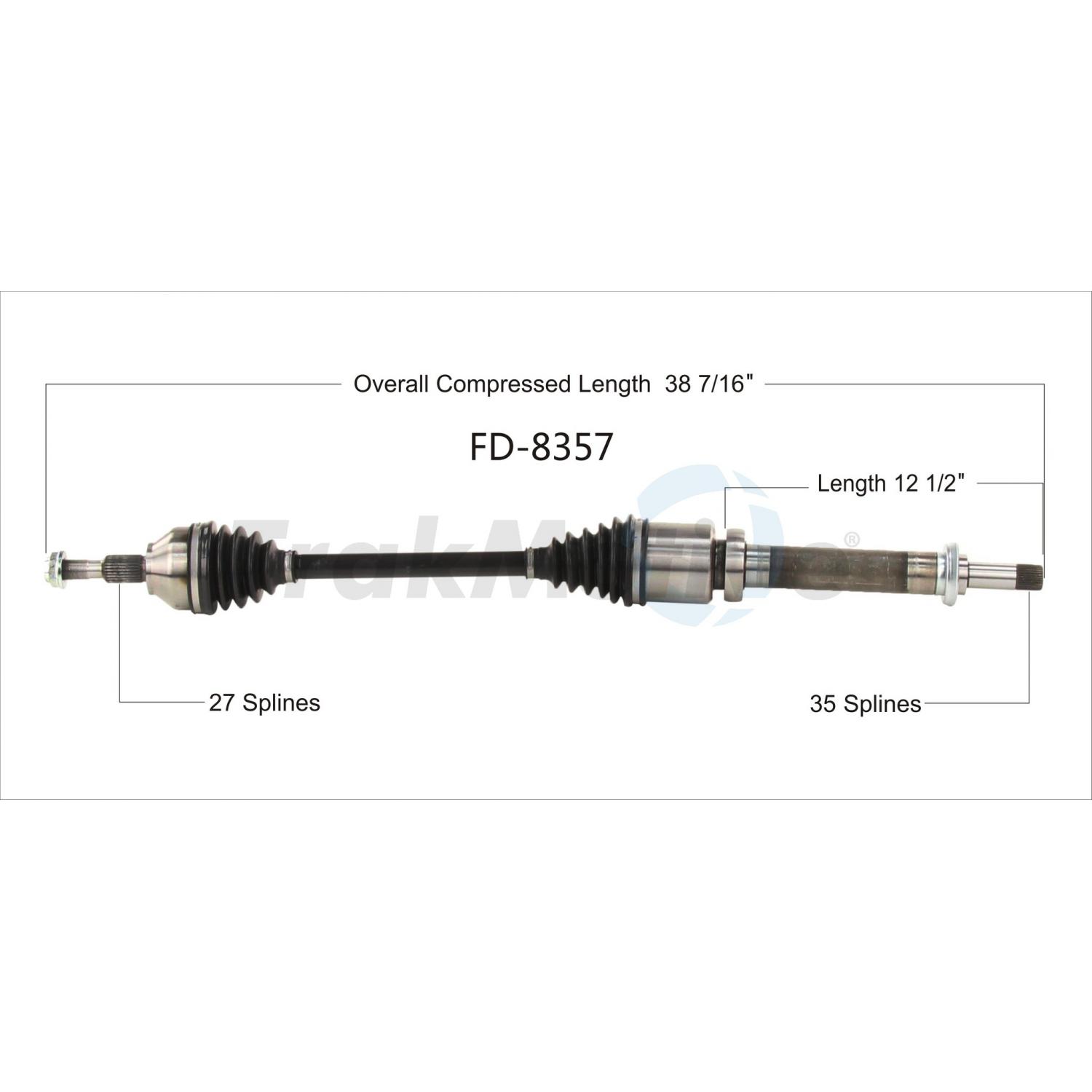 TrakMotive FD8357 CV Axle Shaft product image 1 of 3