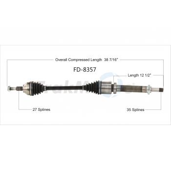 2015 Ford Fusion CV Axle Shaft Front Right TrakMotive FD8357 image 1 of 3
