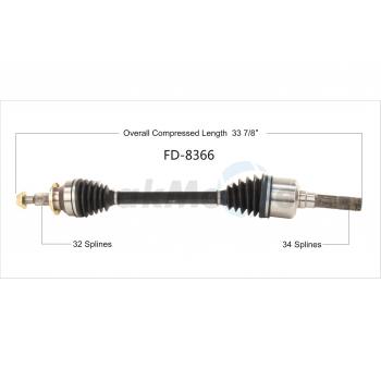 2016 Ford Mustang CV Axle Shaft Rear Left TrakMotive FD8366 image 1 of 3