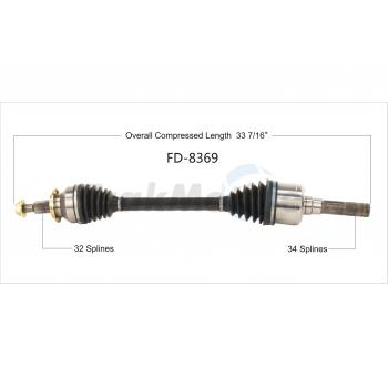 2018 Ford Mustang CV Axle Shaft Rear Left TrakMotive FD8369 image 1 of 3