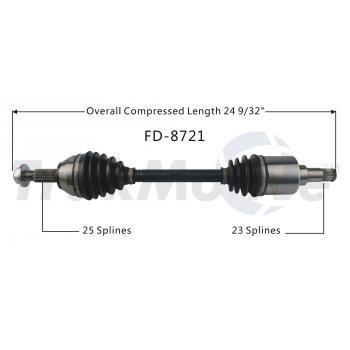 2018 Ford Fiesta CV Axle Shaft Front Left TrakMotive FD8721 image 1 of 3
