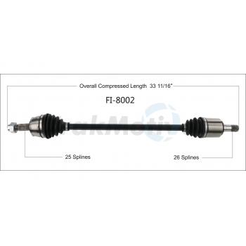 2015 Fiat 500 CV Axle Shaft