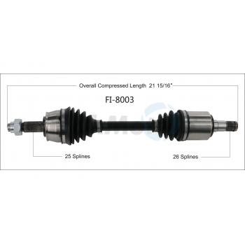 2015 Fiat 500 CV Axle Shaft Front Left TrakMotive FI8003 image 1 of 3