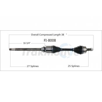 2017 Jeep Renegade CV Axle Shaft Front Right TrakMotive FI8008 image 1 of 3