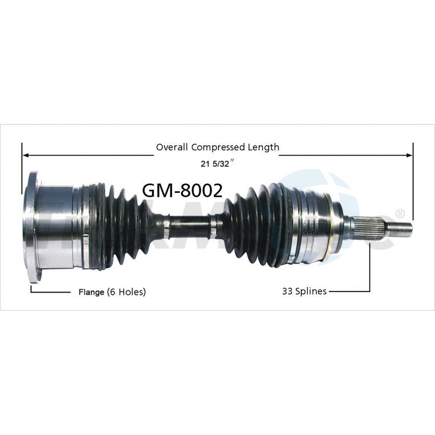 TrakMotive GM8002 CV Axle Shaft product image 1 of 3