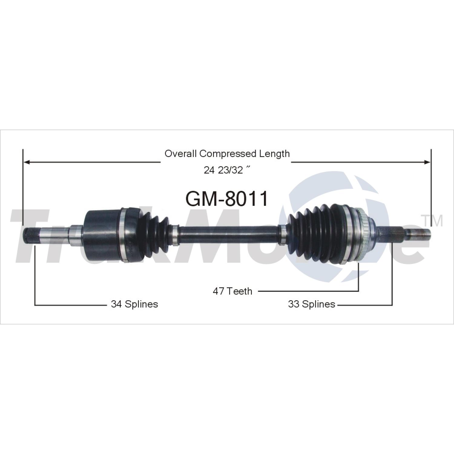 TrakMotive GM8011 - CV Axle Shaft TrakMotive GM8011 CV Axle Shaft product image 1 of 3