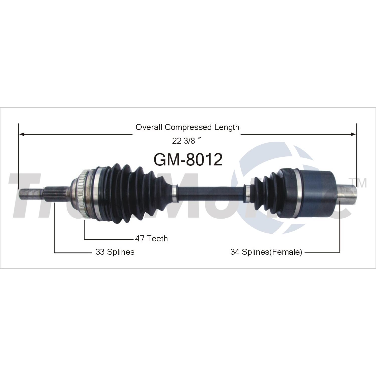 TrakMotive GM8012 - CV Axle Shaft TrakMotive GM8012 CV Axle Shaft product image 1 of 3