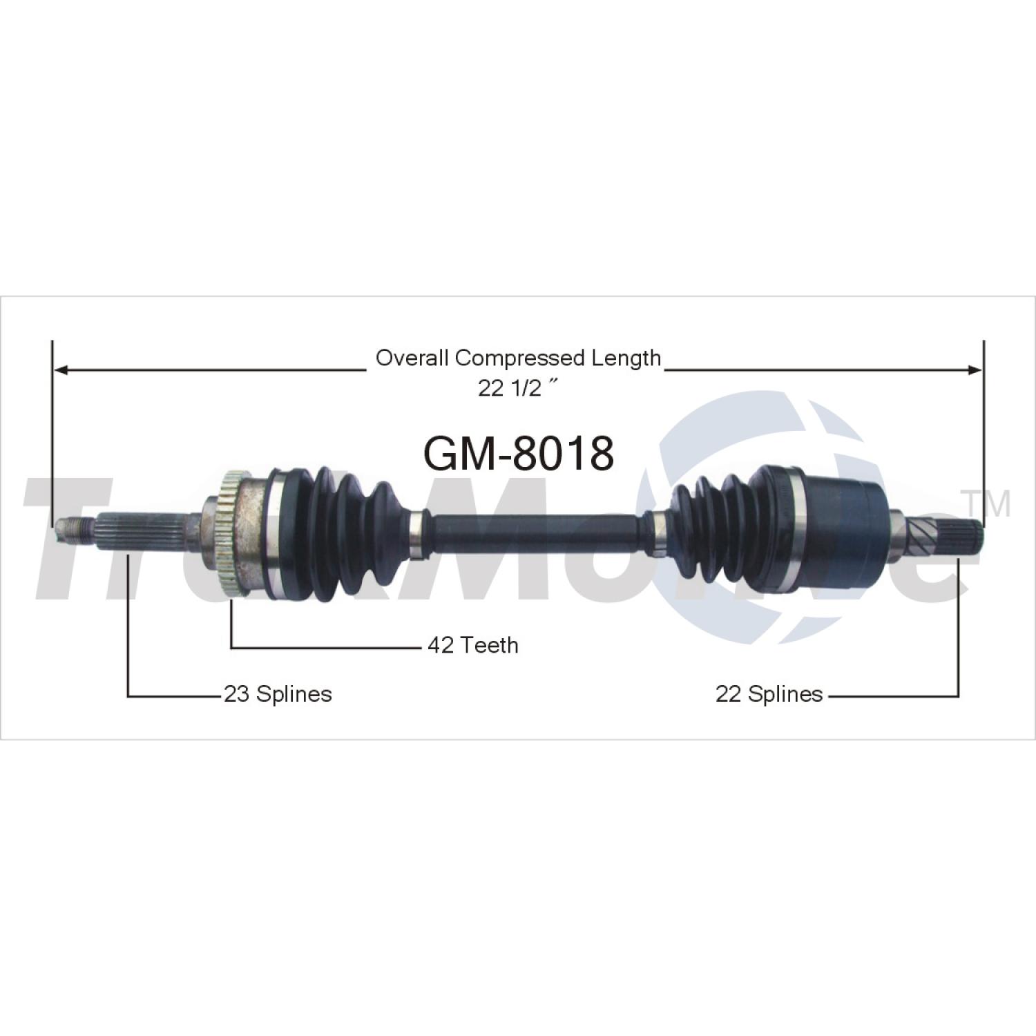 TrakMotive GM8018 - CV Axle Shaft TrakMotive GM8018 CV Axle Shaft product image 1 of 3