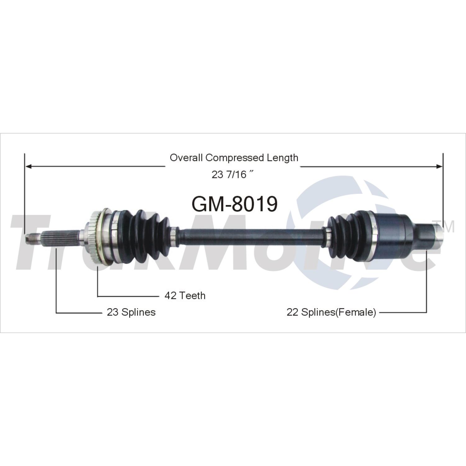 TrakMotive GM8019 - CV Axle Shaft TrakMotive GM8019 CV Axle Shaft product image 1 of 3