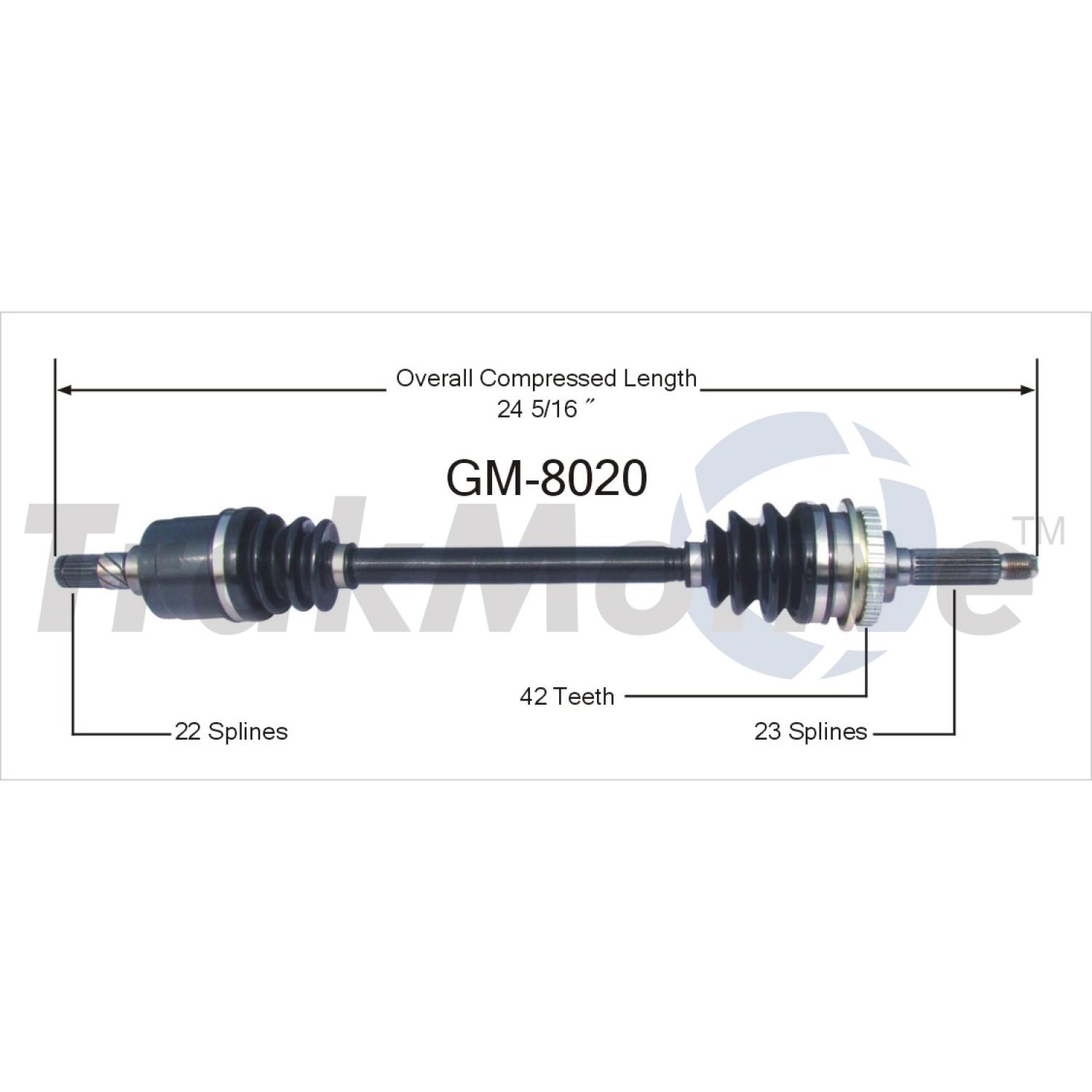 TrakMotive GM8020 - CV Axle Shaft TrakMotive GM8020 CV Axle Shaft product image 1 of 3