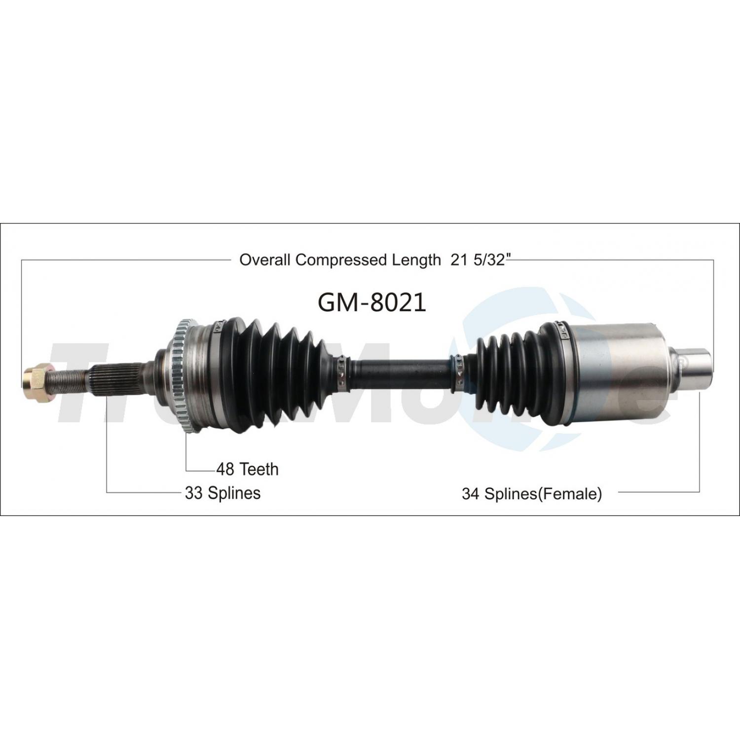 TrakMotive GM8021 - CV Axle Shaft TrakMotive GM8021 CV Axle Shaft product image 1 of 3