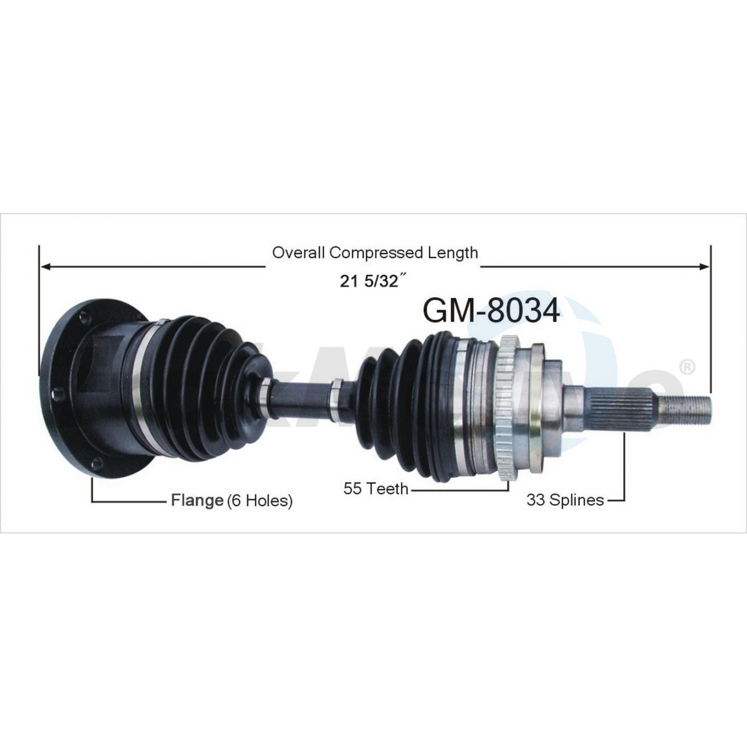 TrakMotive GM8034 - CV Axle Shaft TrakMotive GM8034 CV Axle Shaft product image 1 of 3