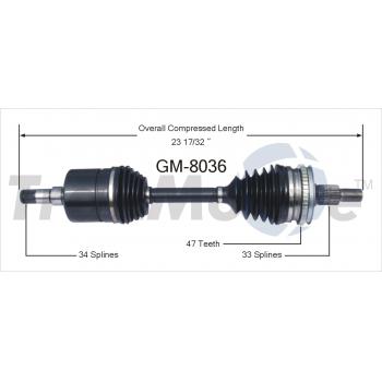1996 Chevrolet Monte Carlo CV Axle Shaft Front Right TrakMotive GM8036 image 1 of 3