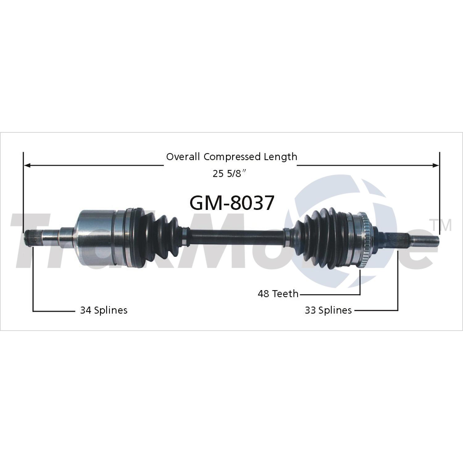 TrakMotive GM8037 CV Axle Shaft product image 1 of 3