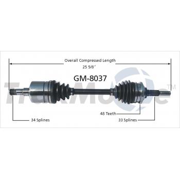 2000 Pontiac Sunfire CV Axle Shaft Front Right TrakMotive GM8037 image 1 of 3