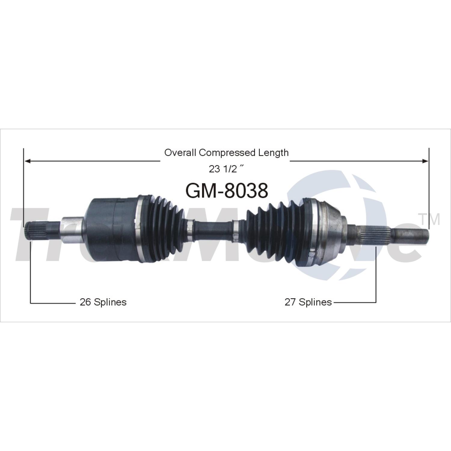 TrakMotive GM8038 - CV Axle Shaft TrakMotive GM8038 CV Axle Shaft product image 1 of 3
