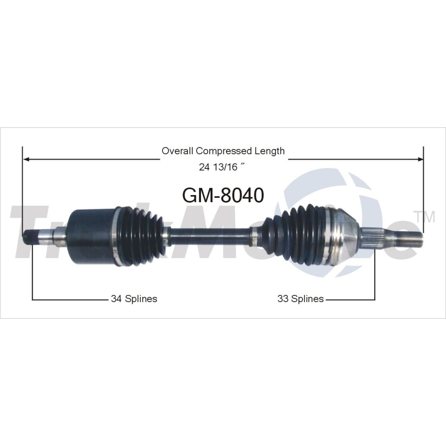 TrakMotive GM8040 - CV Axle Shaft TrakMotive GM8040 CV Axle Shaft product image 1 of 3