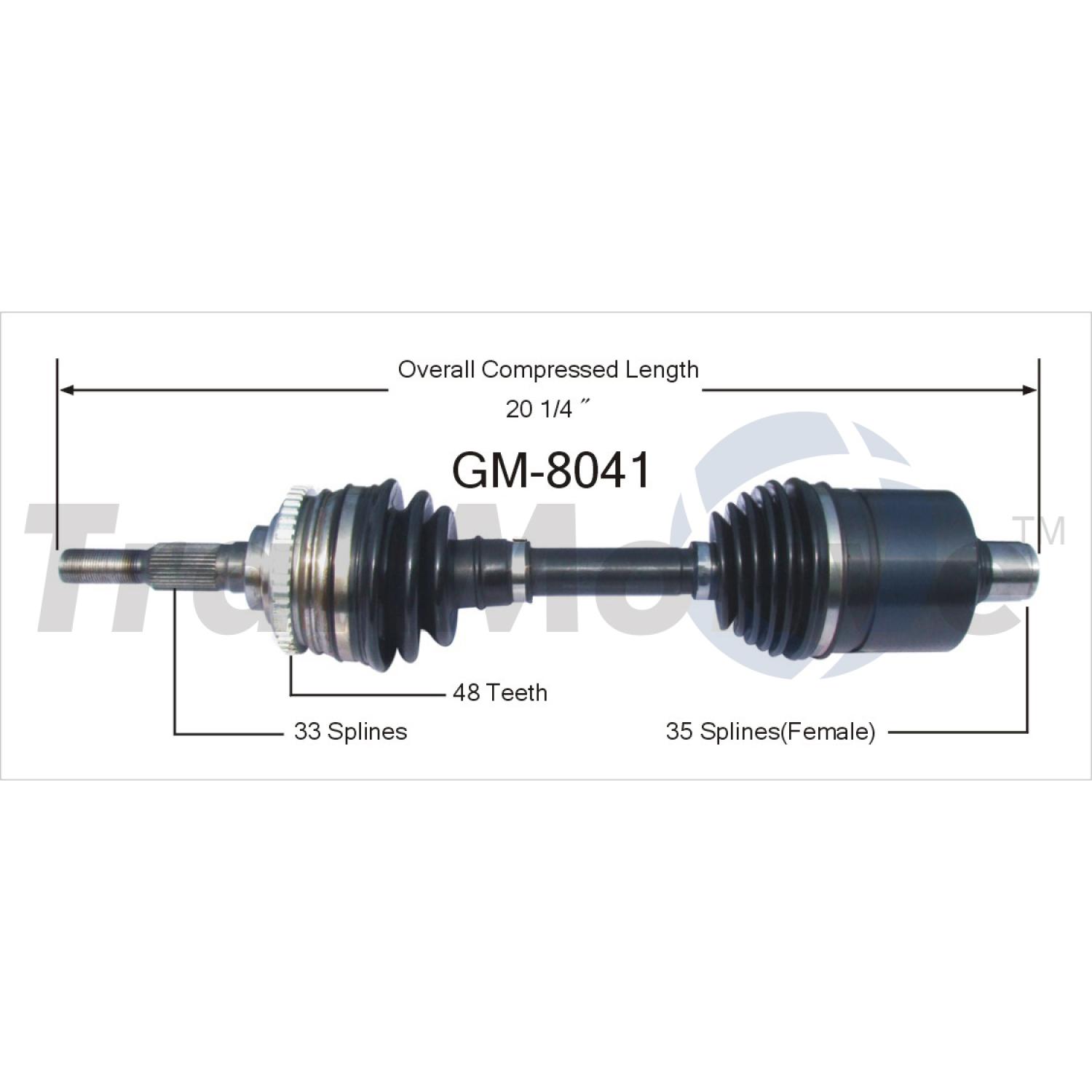 TrakMotive GM8041 - CV Axle Shaft TrakMotive GM8041 CV Axle Shaft product image 1 of 3