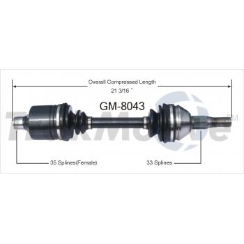 1993 Cadillac DeVille CV Axle Shaft Front Left TrakMotive GM8043 image 1 of 3