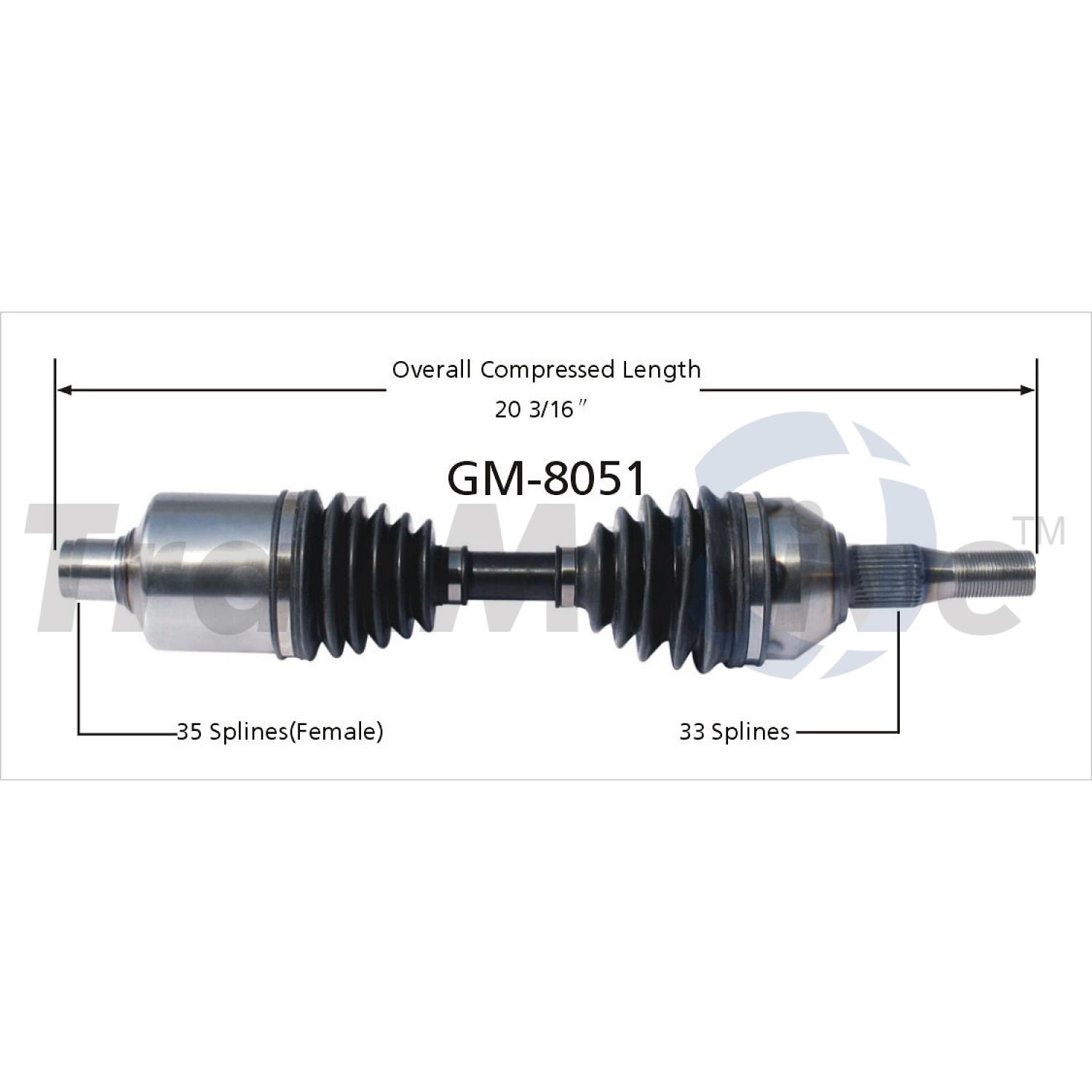 TrakMotive GM8051 - CV Axle Shaft TrakMotive GM8051 CV Axle Shaft product image 1 of 3
