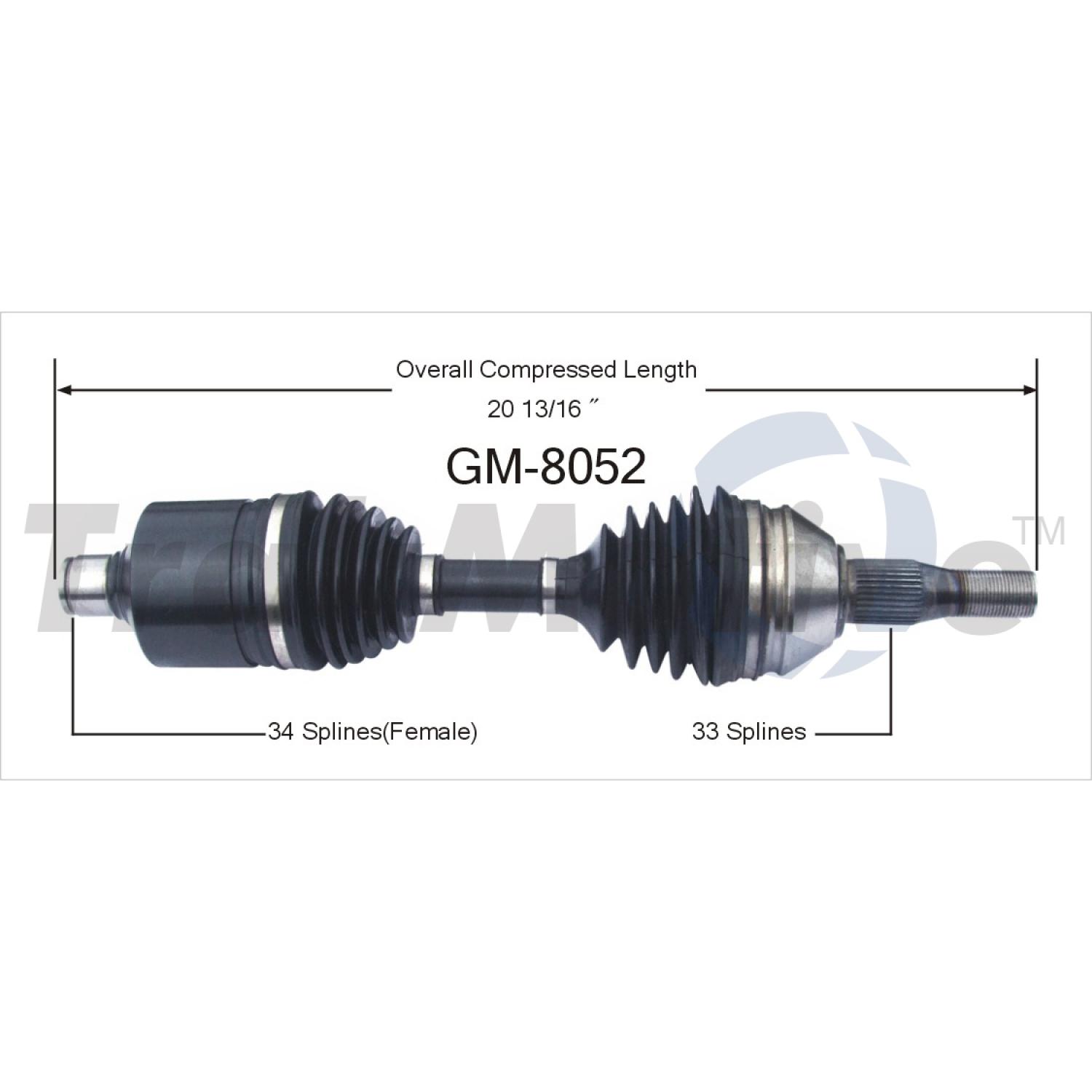TrakMotive GM8052 - CV Axle Shaft TrakMotive GM8052 CV Axle Shaft product image 1 of 3