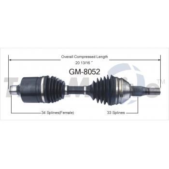 1999 Oldsmobile LSS CV Axle Shaft Front Left TrakMotive GM8052 image 1 of 3