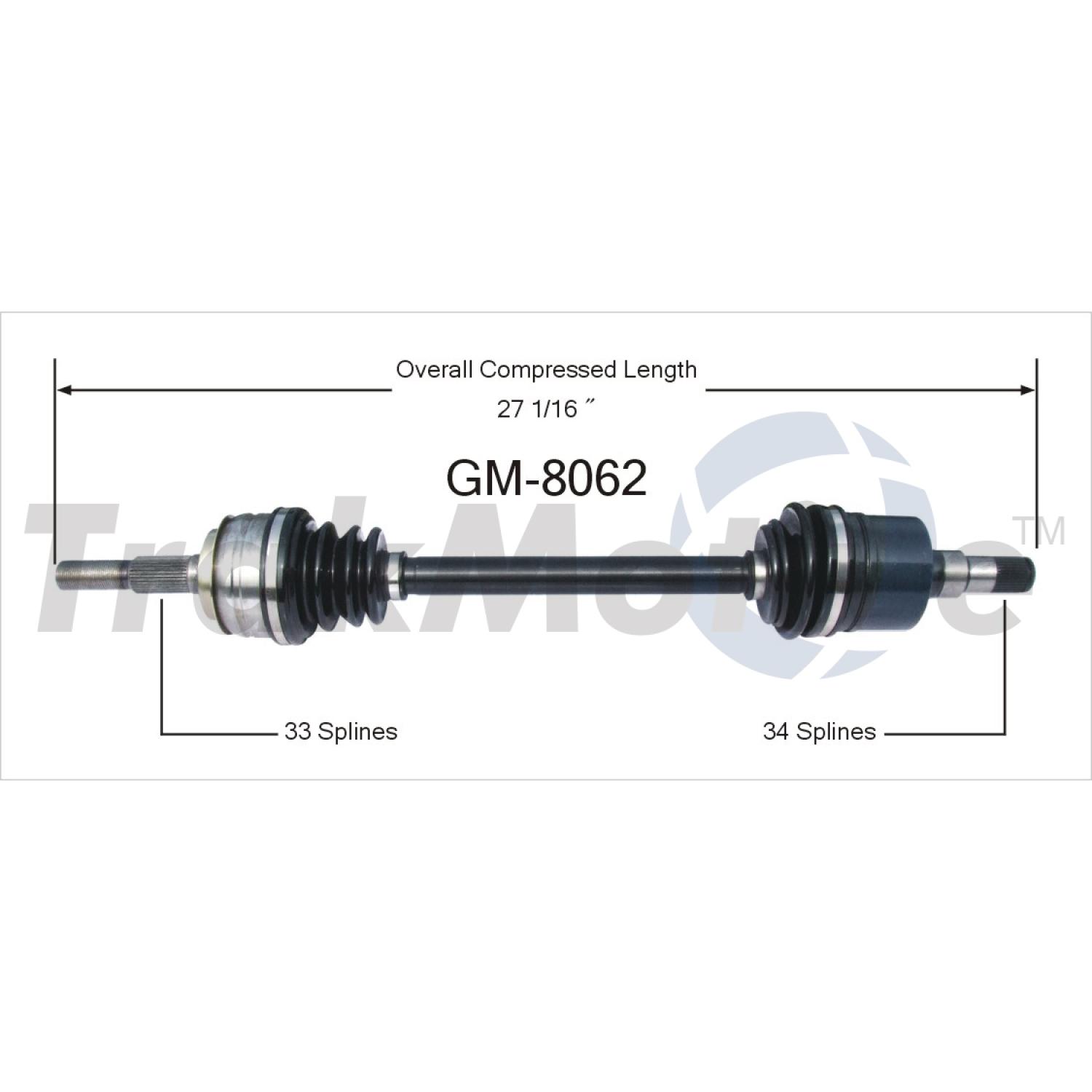 TrakMotive GM8062 - CV Axle Shaft TrakMotive GM8062 CV Axle Shaft product image 1 of 3