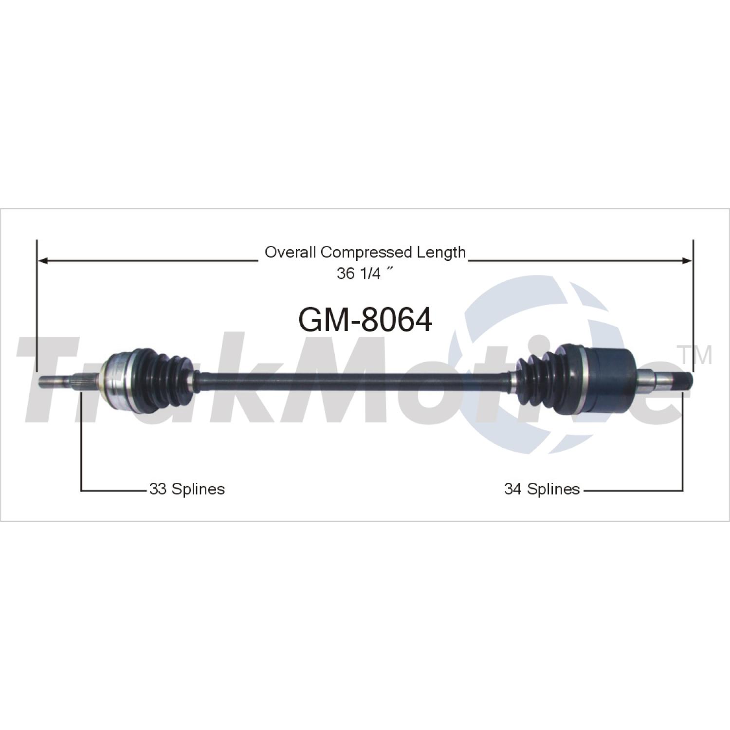 TrakMotive GM8064 - CV Axle Shaft TrakMotive GM8064 CV Axle Shaft product image 1 of 3
