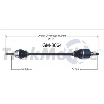 1984 Cadillac Cimarron CV Axle Shaft Front Right TrakMotive GM8064 image 1 of 3