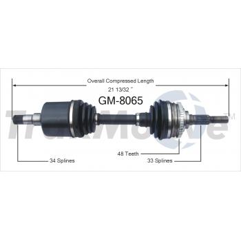 1997 Buick Skylark CV Axle Shaft Front Right TrakMotive GM8065 image 1 of 3