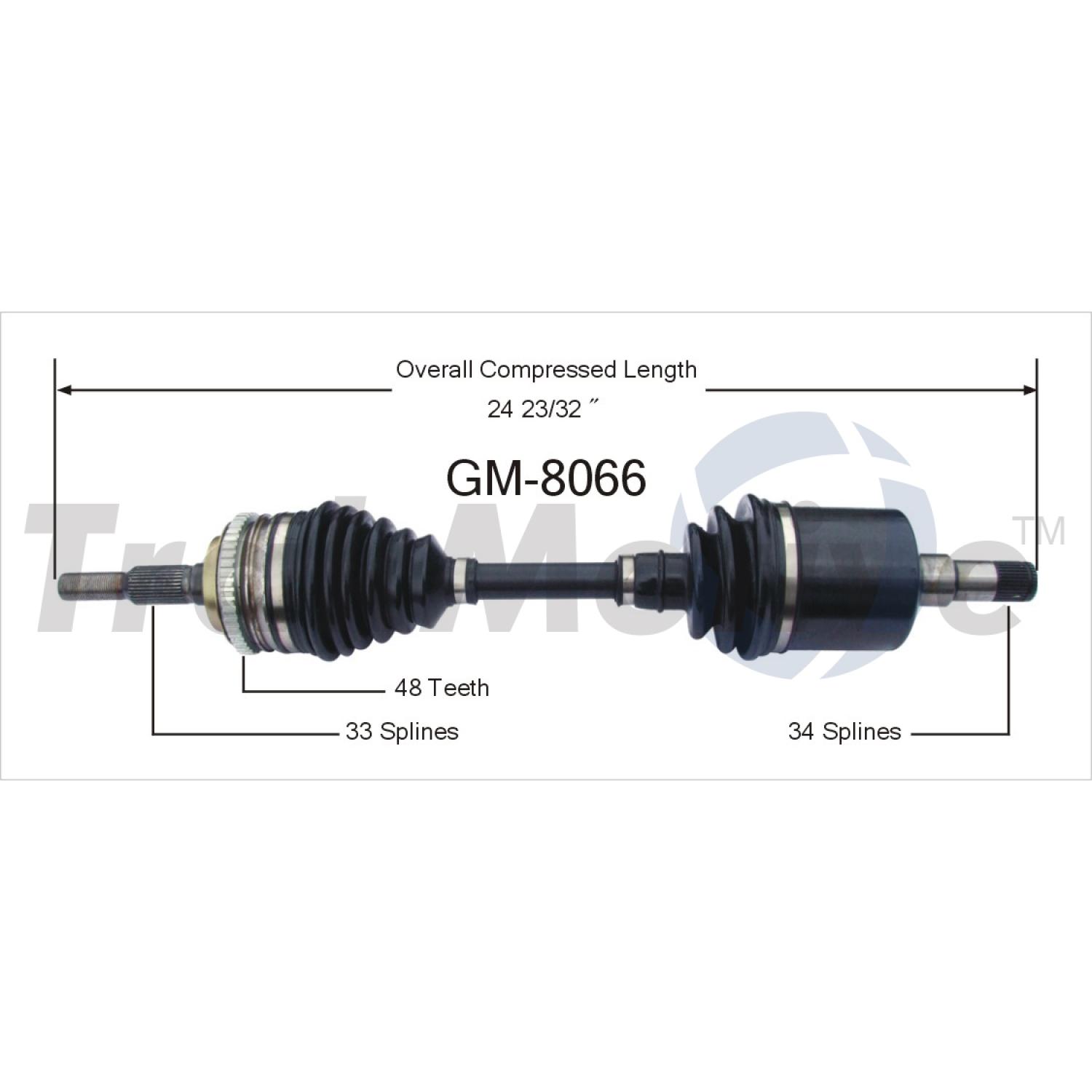 TrakMotive GM8066 - CV Axle Shaft TrakMotive GM8066 CV Axle Shaft product image 1 of 3