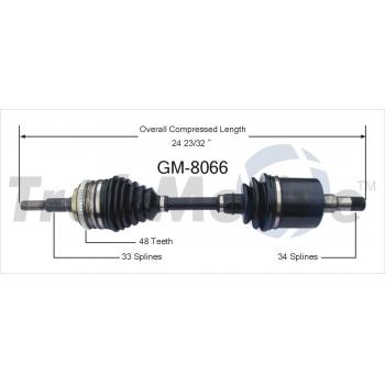 1983 Pontiac J2000 CV Axle Shaft Front Right TrakMotive GM8066 image 1 of 3