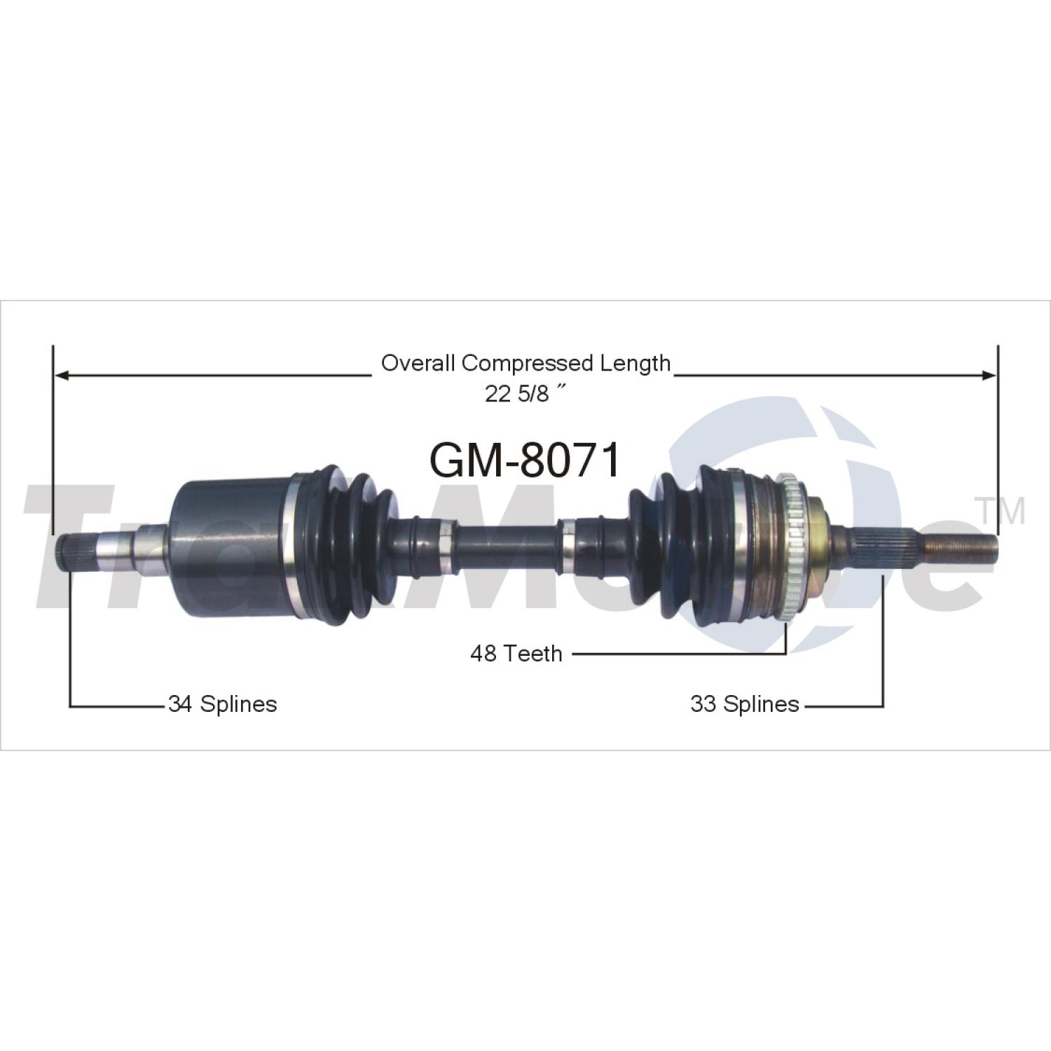TrakMotive GM8071 - CV Axle Shaft TrakMotive GM8071 CV Axle Shaft product image 1 of 3