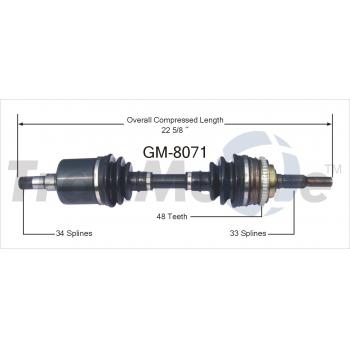 1989 Oldsmobile Cutlass Calais CV Axle Shaft Front Left TrakMotive GM8071 image 1 of 3