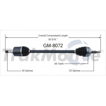 1996 Chevrolet Corsica CV Axle Shaft Front Right TrakMotive GM8072 image 1 of 3