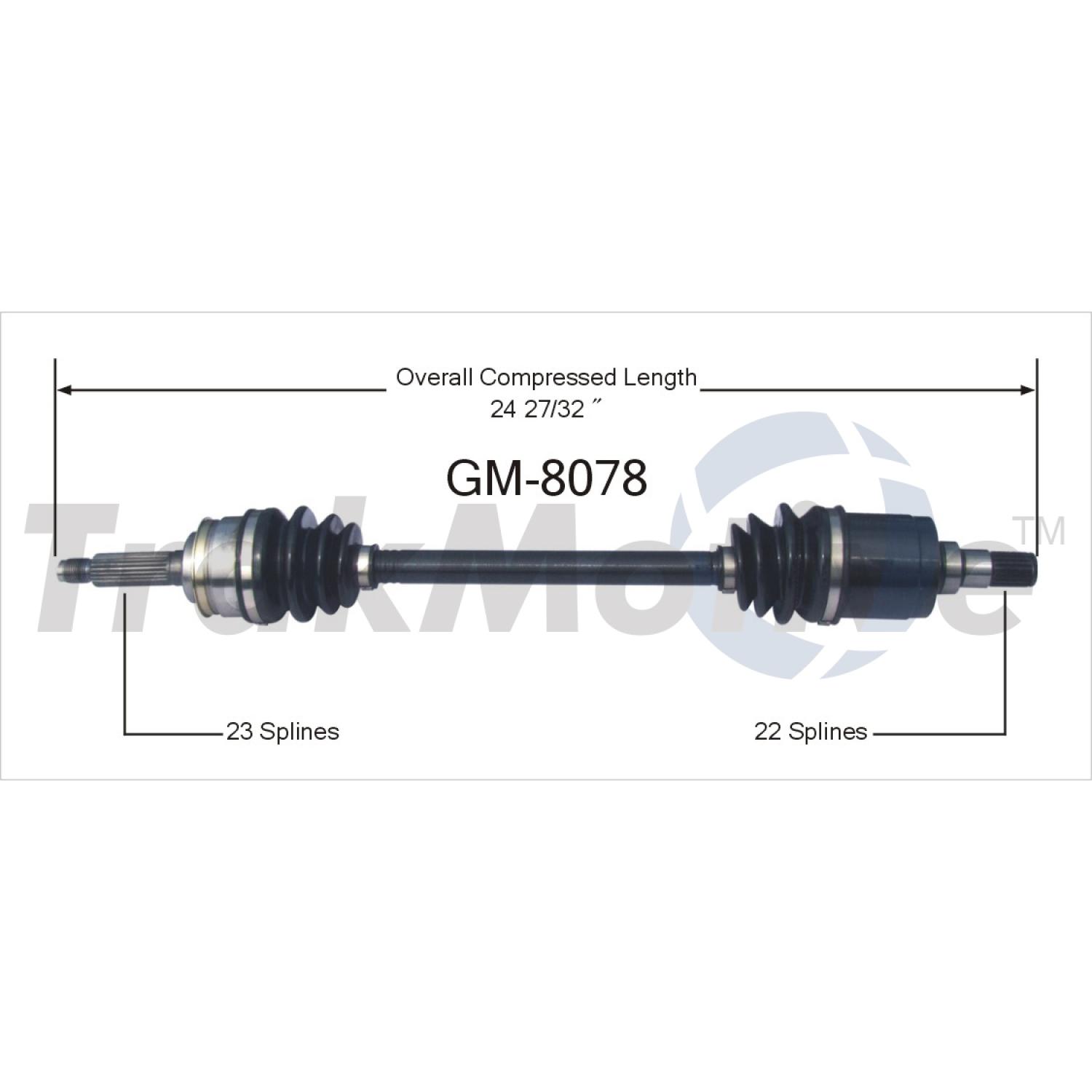 TrakMotive GM8078 CV Axle Shaft product image 1 of 3
