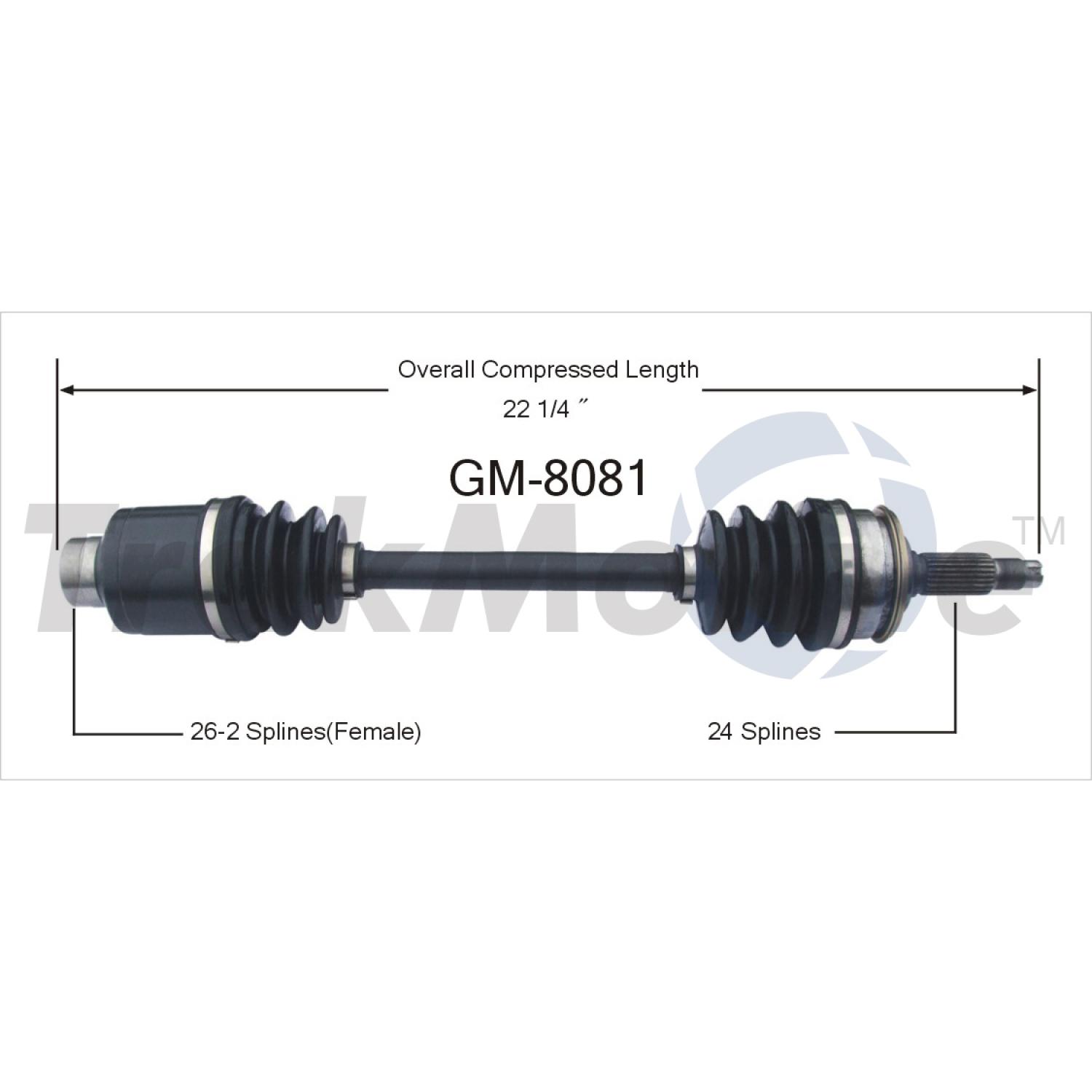 TrakMotive GM8081 CV Axle Shaft product image 1 of 3