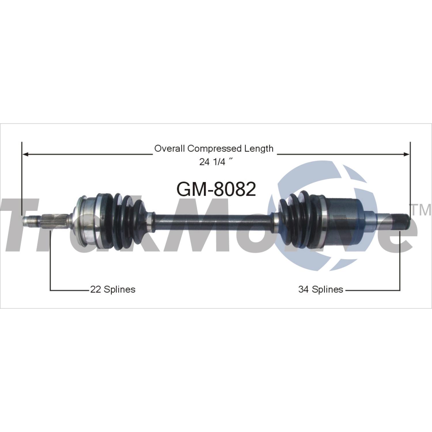 TrakMotive GM8082 - CV Axle Shaft TrakMotive GM8082 CV Axle Shaft product image 1 of 3