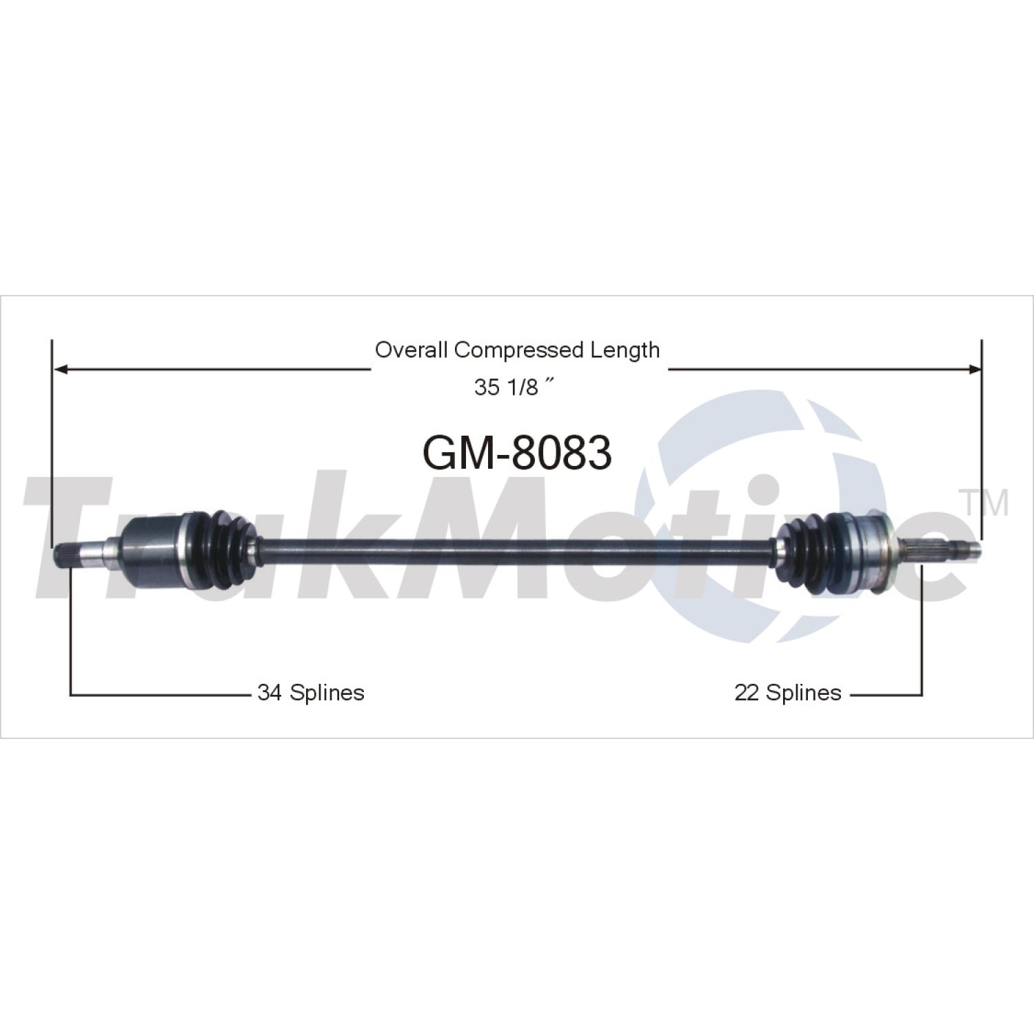 TrakMotive GM8083 - CV Axle Shaft TrakMotive GM8083 CV Axle Shaft product image 1 of 3