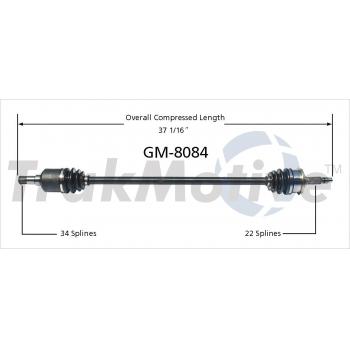 1993 Geo Storm CV Axle Shaft Front Right TrakMotive GM8084 image 1 of 3