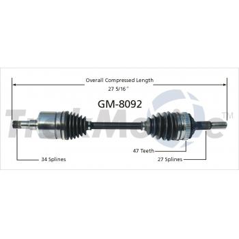 1983 Oldsmobile Cutlass Ciera CV Axle Shaft Front Right TrakMotive GM8092 image 1 of 3